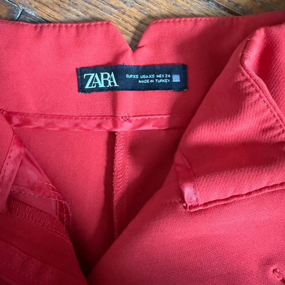 Zara Red Ankle Pants - Picture 3 of 5